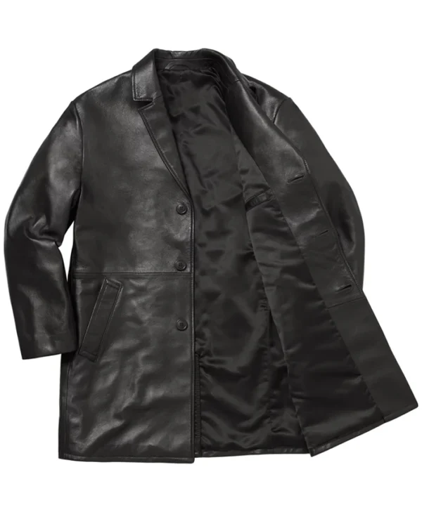 Supreme x Schott Black Leather Overcoat