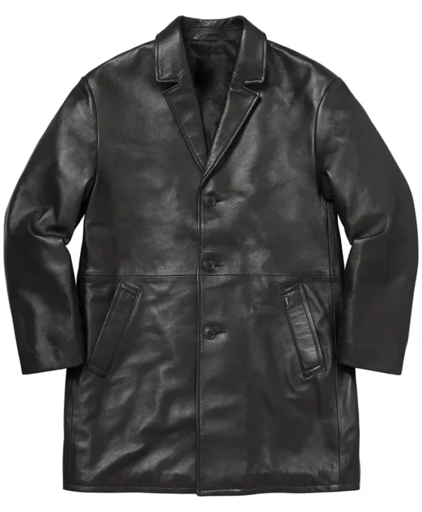 Supreme x Schott Black Leather Overcoat