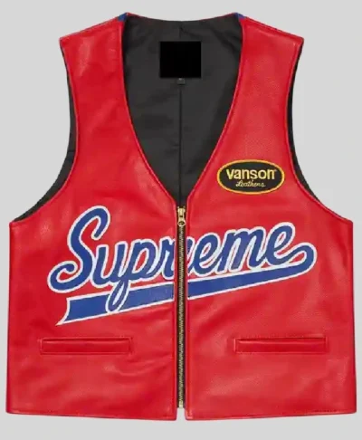 Supreme x Vanson Spider Web Leather Vest