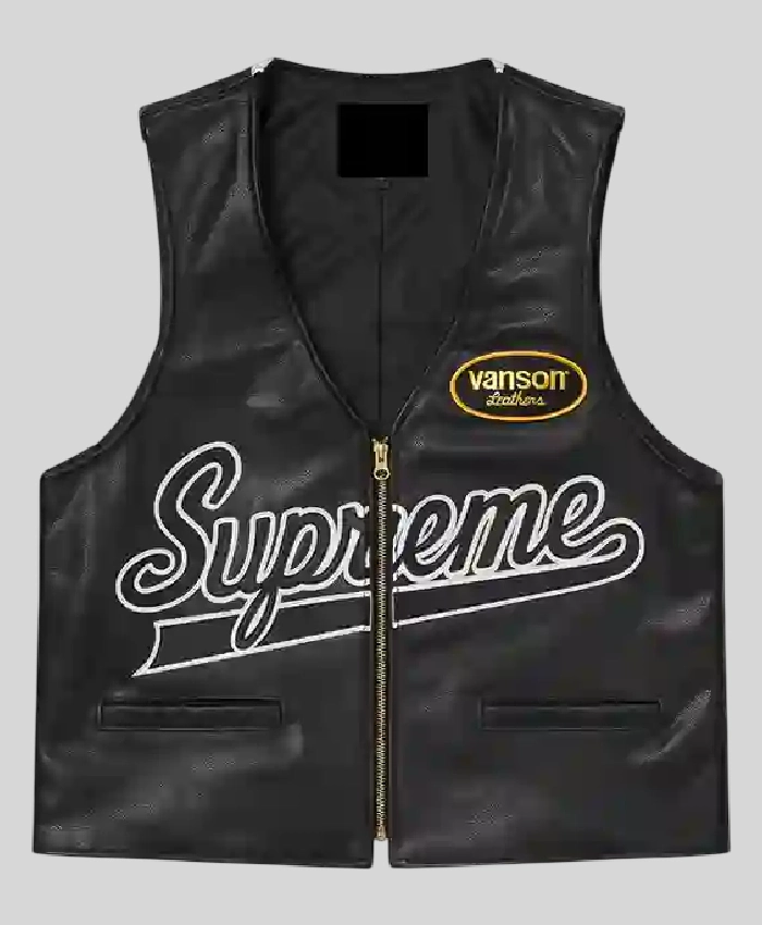 Supreme x Vanson Spider Web Leather Vest