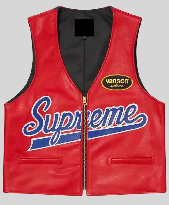 Supreme x Vanson Spider Web Leather Vest