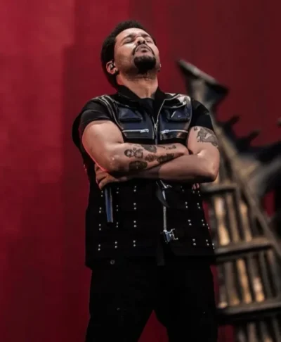 The Weeknd Copenhagen Night 2 Studded Black Leather Vest