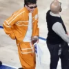 Timothée Chalamet NBA Finals Game 3 Orange Tracksuit