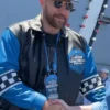 Travis Kelce NASCAR San Diego Blue Leather Jacket