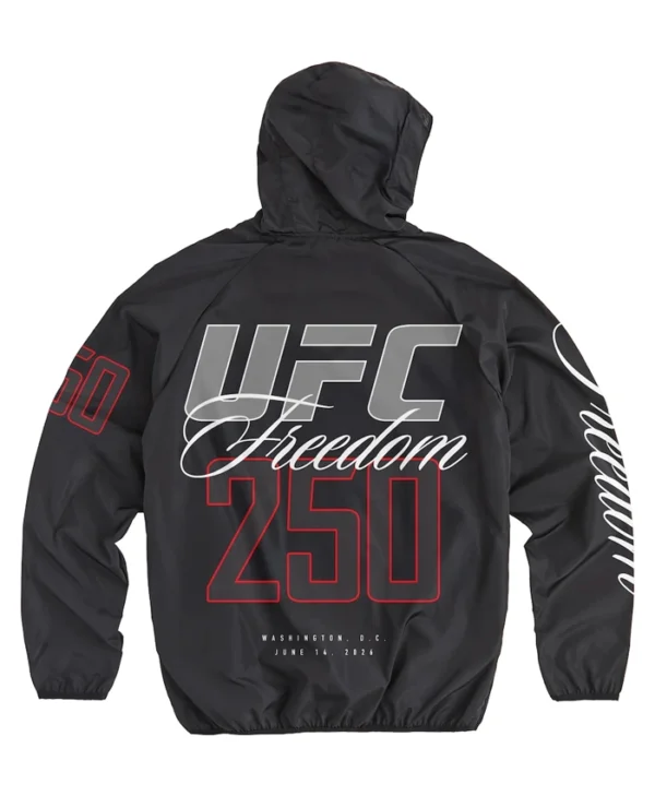 UFC Freedom 250 Black Full-Zip Windbreaker Jacket