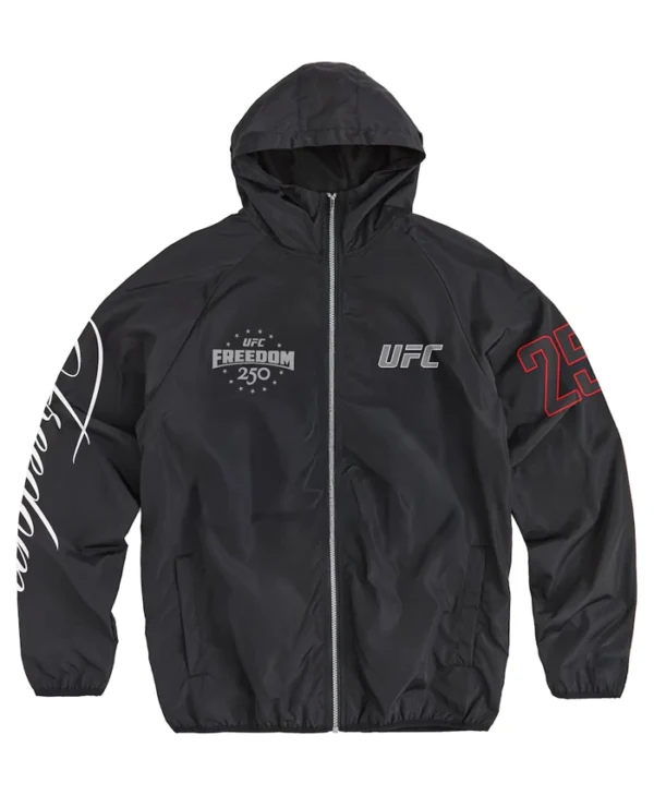 UFC Freedom 250 Black Full-Zip Windbreaker Jacket