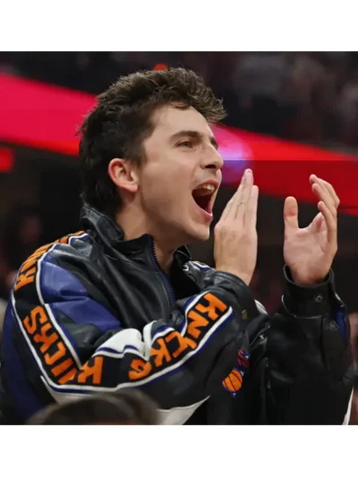buy Timothee Chalamet Knicks Leather Jacket