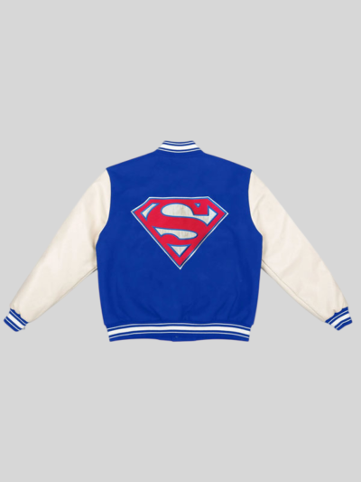 buy US Soccer x DC Superman Blue Varsity Jacket