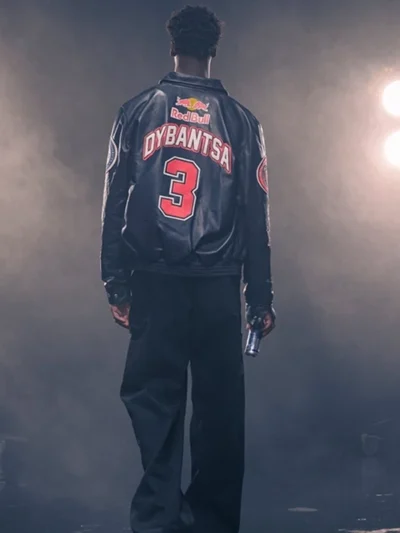 buy now AJ Dybantsa Red Bull Black Leather Jacket