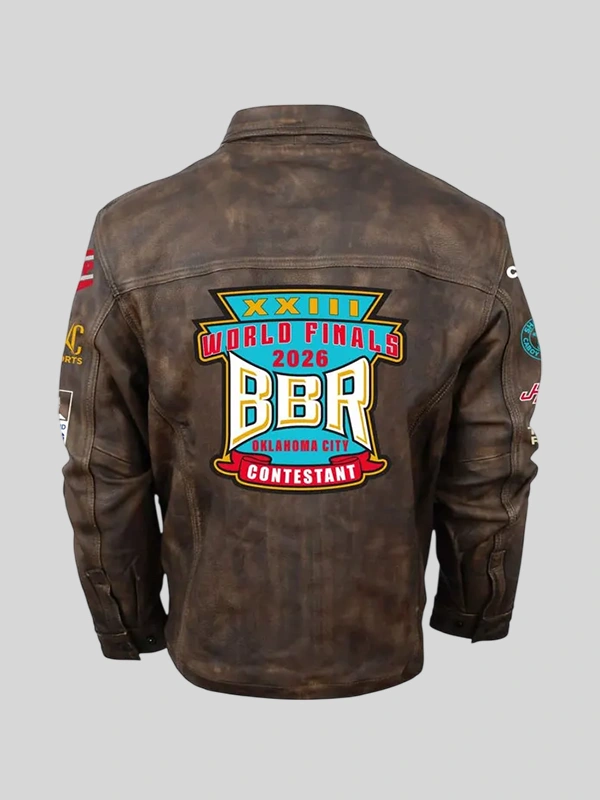 buy now BBR World Finals 2026 Brown Leather Jacket