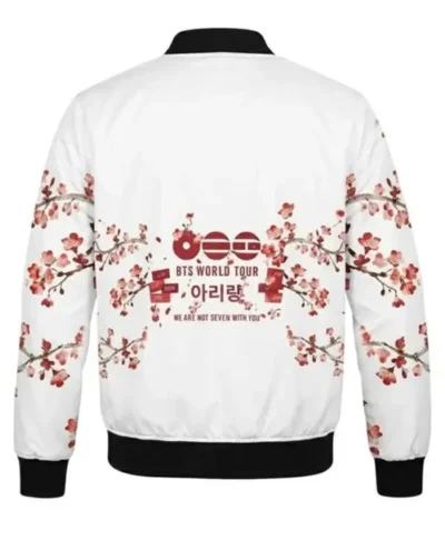 buy now BTS Cherry Blossom White Bomber Jacket