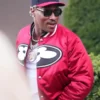 buy now Future Louis Vuitton SS27 Red Varsity Jacket