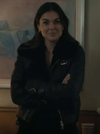 buy now Karla Dixon Reacher S02 Shearling Leather Jacket