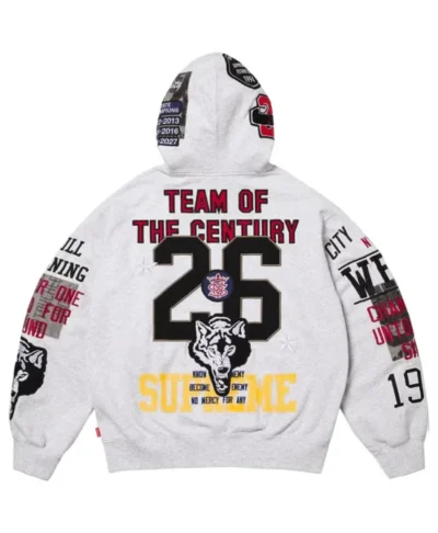 buy now Supreme Warriors Grey Zip-Up Hooded Sweatshirt