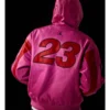 buy now Supreme X Jordan 2026 Pink Hooded Leather Jacket