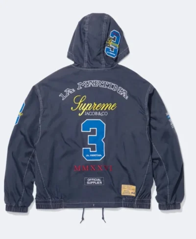 buy now Supreme x La Martina Blue Hooded Jacket