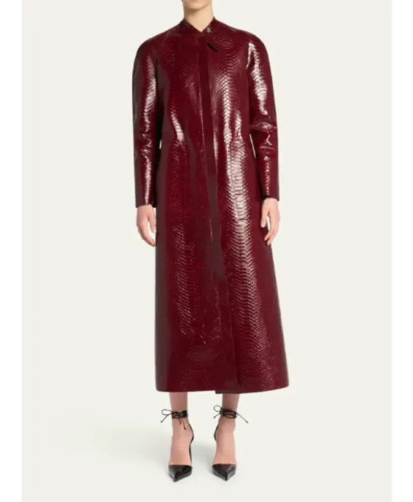 buy now The Today Show 2026 Jennifer Lopez Leather Snake Embossed Coat