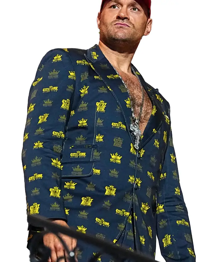 buy now Tyson Fury UFC Freedom 250 Yellow Crown Navy Suit