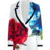 buy now Women Floral Boyfriend Blazer Oversized Printed Jacket