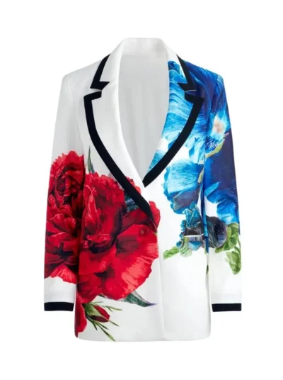 buy now Women Floral Boyfriend Blazer Oversized Printed Jacket
