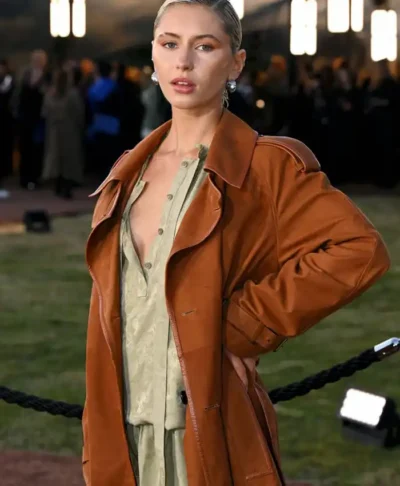 order now Burberry Summer 2026 Show Iris Law Suede Coat