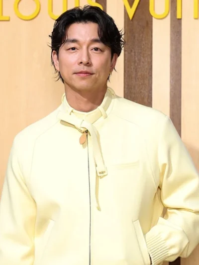 order now Gong Yoo Louis Vuitton SS27 Yellow Leather Jacket