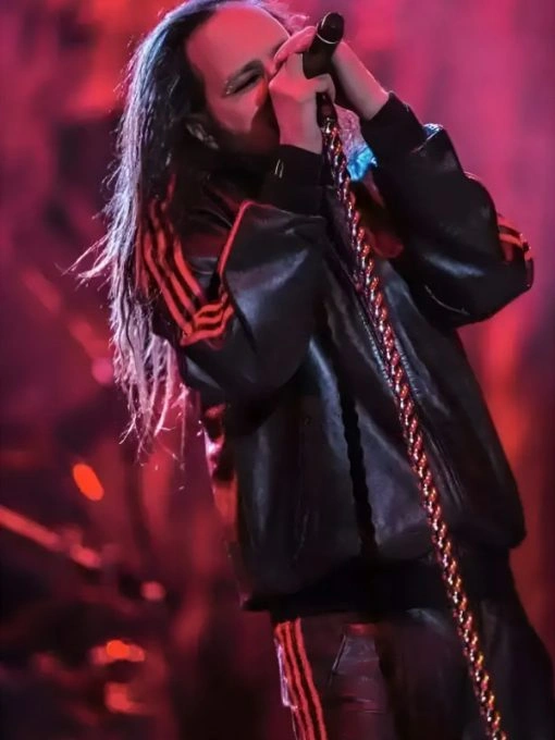 order now Jonathan Davis Black Leather Tracksuit for sale