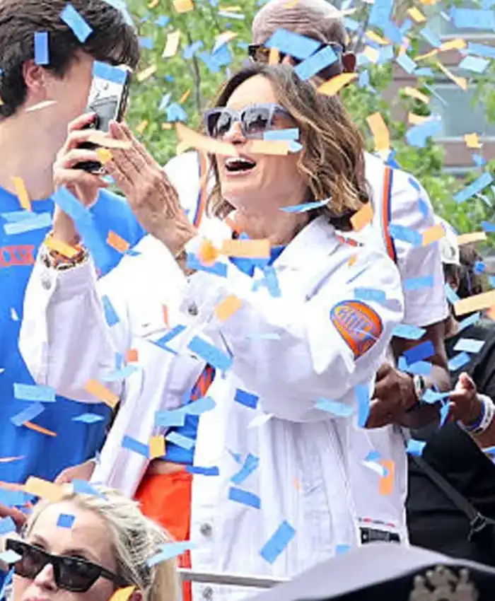 order now Mariska Hargitay Knicks Parade 2026 White Jacket