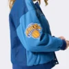 order now New York Knicks Terez Blue Denim Bomber Jacket