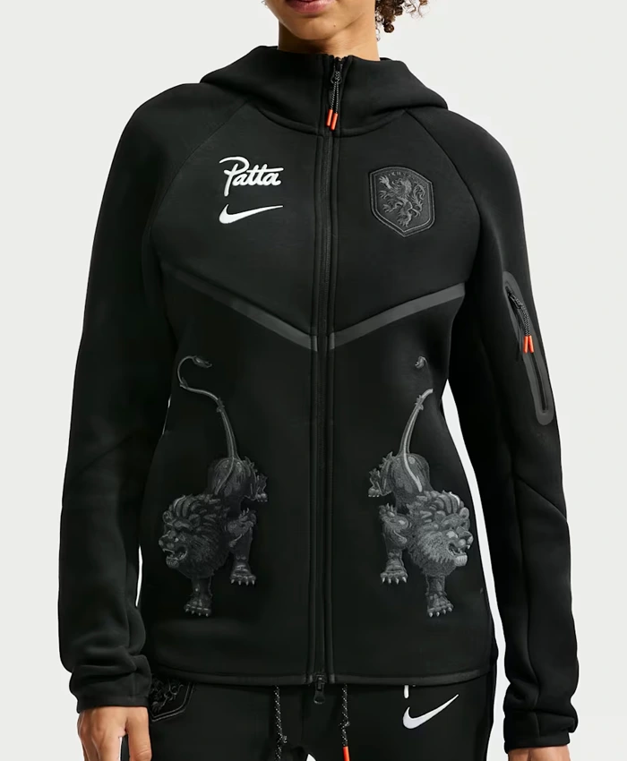 order now Patta x Nike Netherlands Tech Fleece Black Hoodie