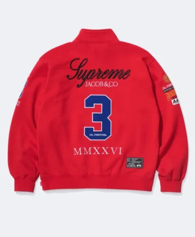 order now Supreme La Martina Red Zip-Up Sweatshirt