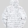 order now The Chi S5 E8 Grey Marble Print Puffer Jacket