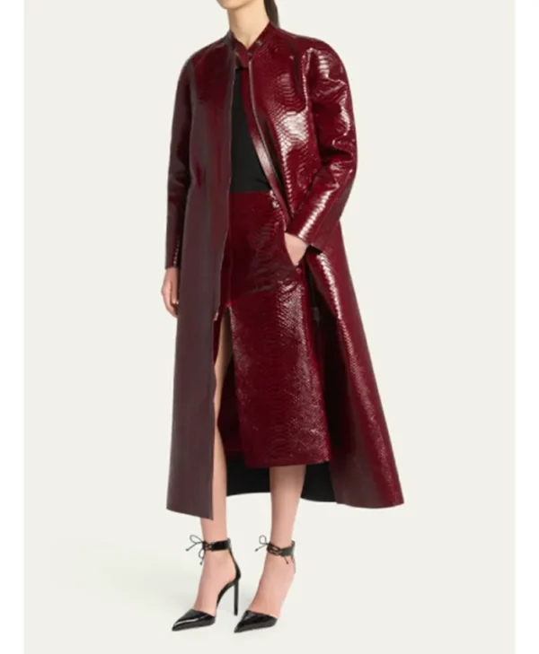 order now The Today Show 2026 Jennifer Lopez Leather Snake Embossed Coat