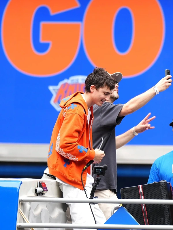 order now Timothée Chalamet Knicks Parade Chrome Hearts Hoodie