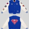 order now US Soccer x DC Superman Blue Varsity Jacket
