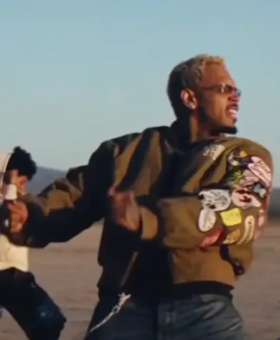 shop Chris Brown IT DEPENDS OBVIOUS Bomber Jacket