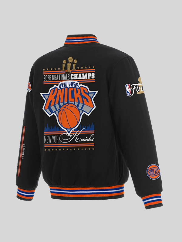 shop New York Knicks 2026 NBA Finals Champions Reversible Wool Jacket