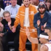 shop Timothée Chalamet NBA Finals Game 3 Orange Tracksuit for sale