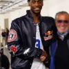 shop now AJ Dybantsa Red Bull Black Leather Jacket