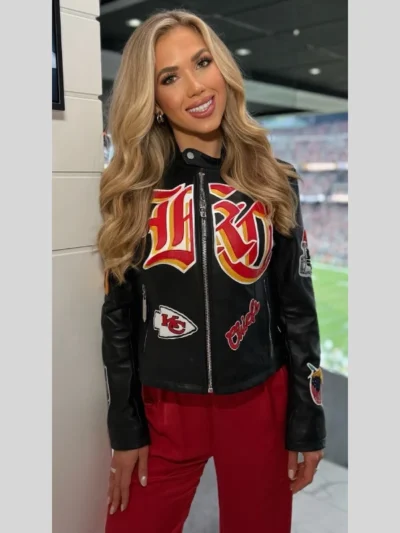 shop now Gracie Hunt Chiefs Leather Jacket