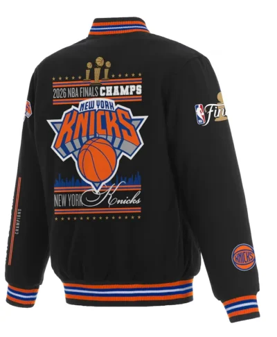 shop now NY Knicks JH Design Black 2026 Champions Wool Jacket