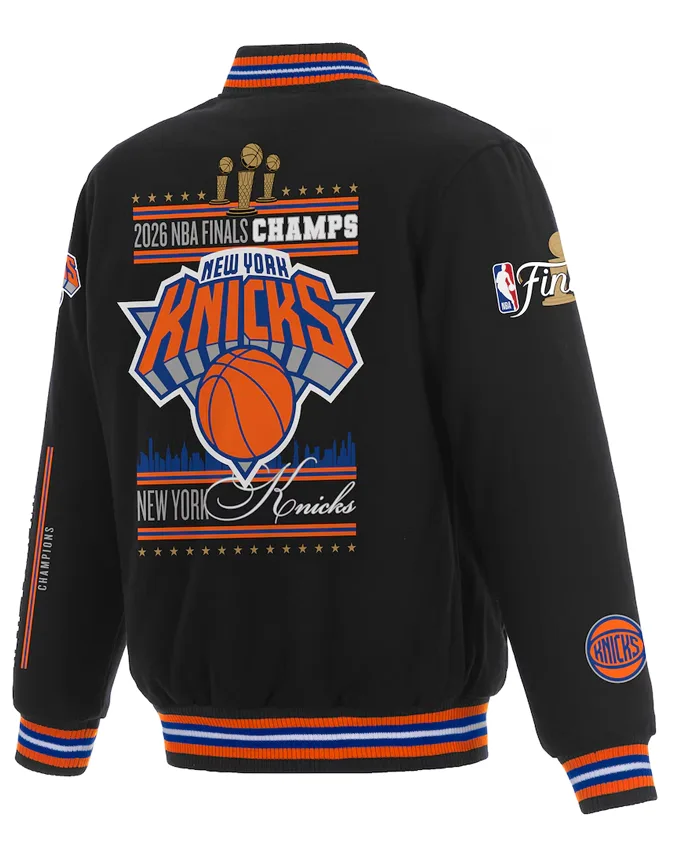 shop now NY Knicks JH Design Black 2026 Champions Wool Jacket