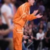 shop now Timothée Chalamet NBA Finals Game 3 Orange Tracksuit for sale