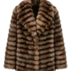 2026 Fightland Anita Joy Uwajeh Brown Fur Coat