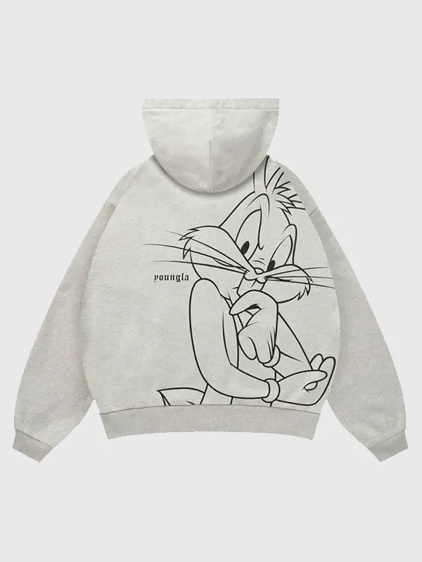 2026 YoungLA x Looney Tunes Plaid Zip-Up Hoodie