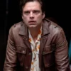 A Different Man Sebastian Stan Brown Leather Jacket