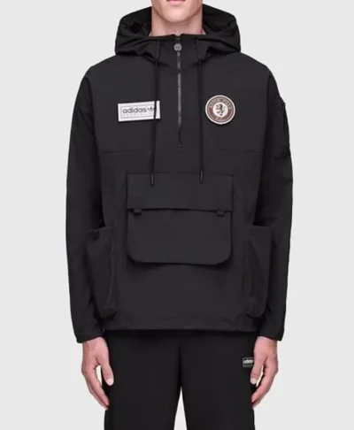 Adidas Aston Villa SPZL Black Smock Hooded Jacket