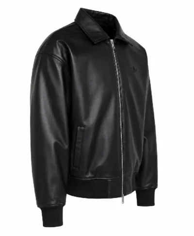 Adidas Essentials Leather Bomber Jacket
