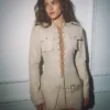 Adria Arjona Beige Lace-Up Jacket