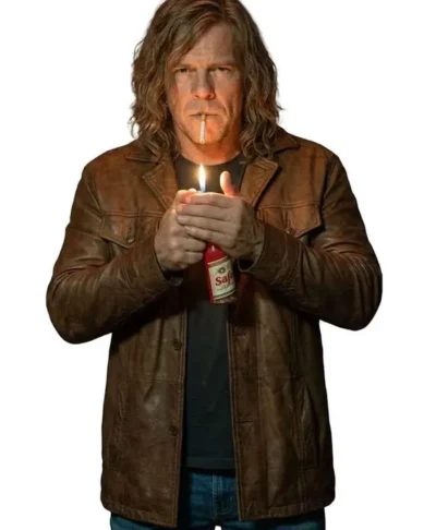 Alan Ritchson Brown Leather Jacket